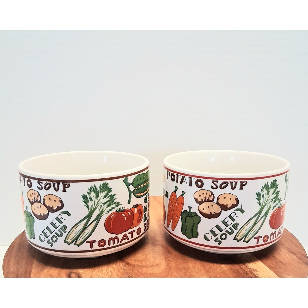 Vintage 1970's Pop Art Ceramic Soup Mugs Set Of 2 Made In Japan Retro Kitchen